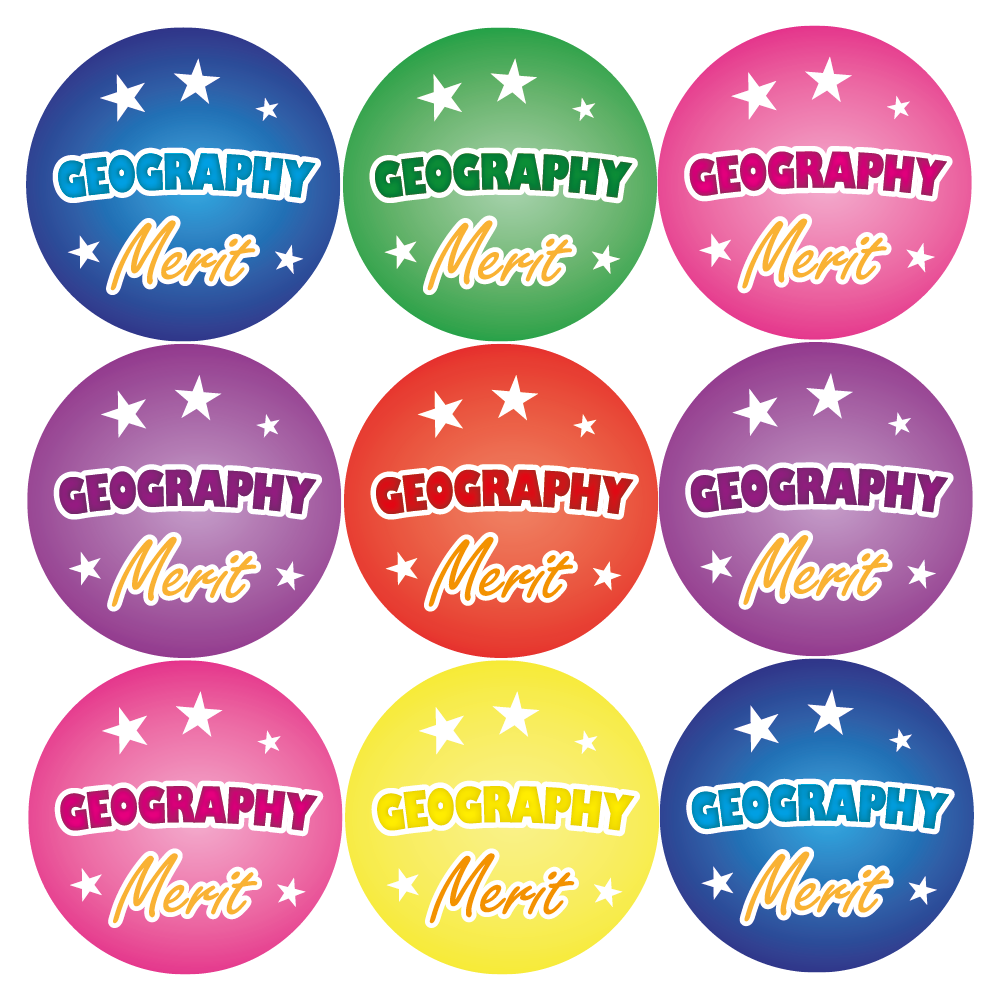 Geography Reward Stickers