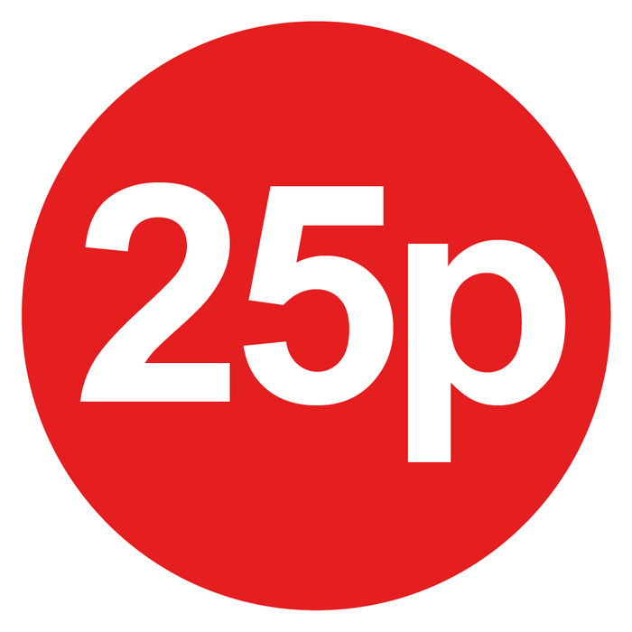 144 30mm Red Price Stickers for School Summer Fairs, Shops, Car Boot Sales