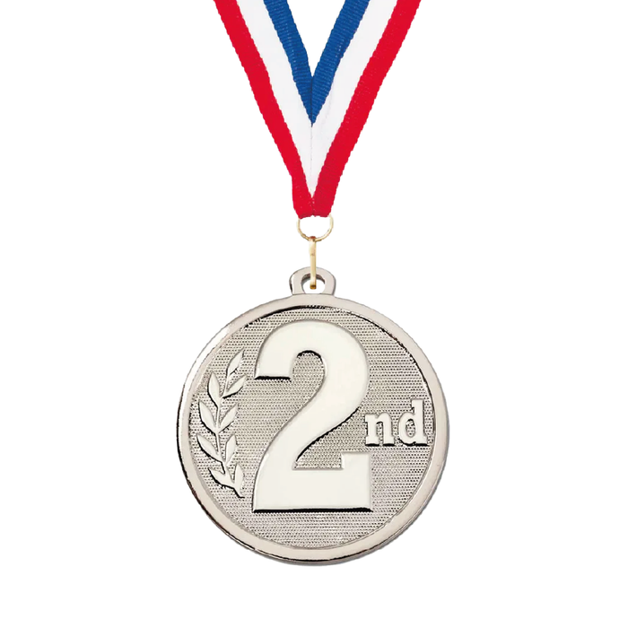 Sports Day Medal 45mm, Gold - 1st, Silver - 2nd or Bronze - 3rd, Includes Ribbon