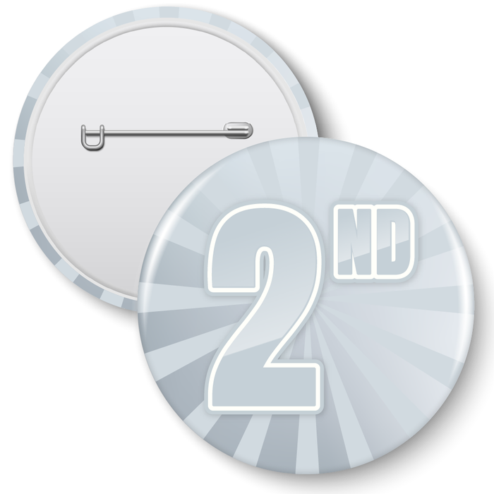 10 Silver 2nd Place Sports Day Reward Badges (38mm)