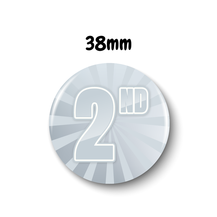 10 Silver 2nd Place Sports Day Reward Badges (38mm)