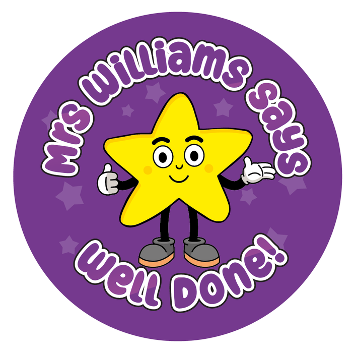 Personalised Well Done Superstar Reward Stickers