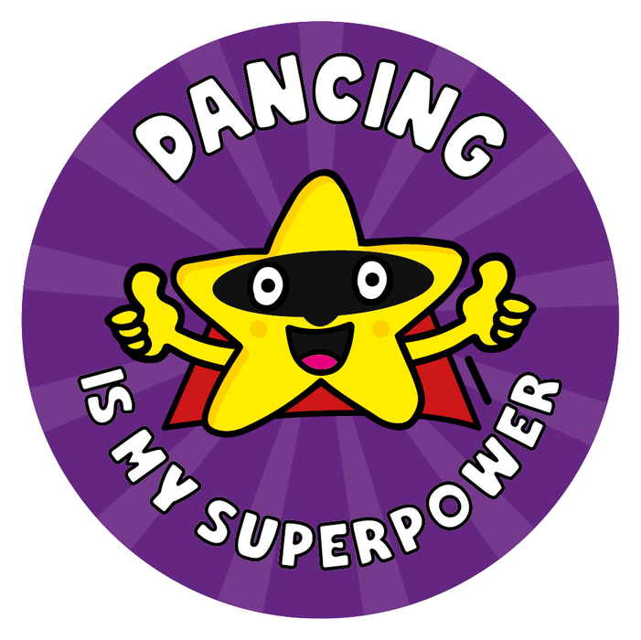 Dancing is my Superpower Star Reward Stickers