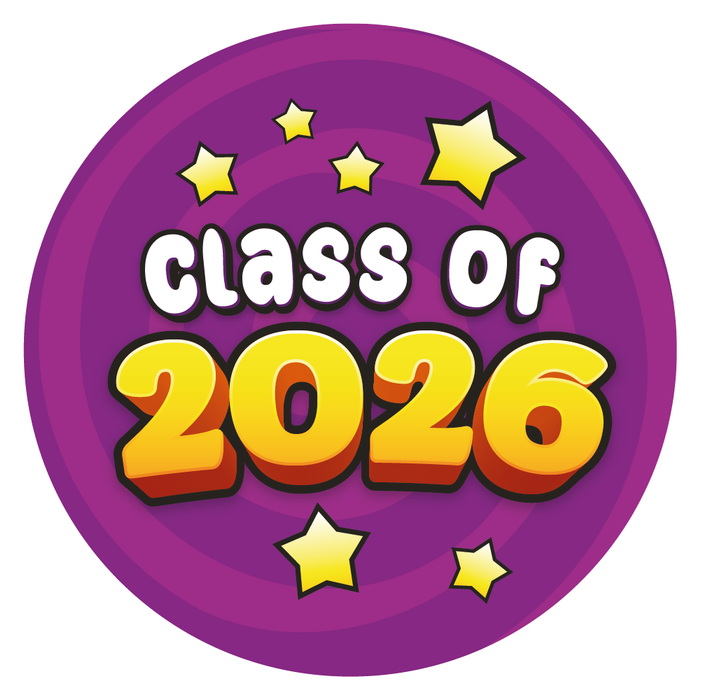 48 End of School Year Star Reward Stickers Class of