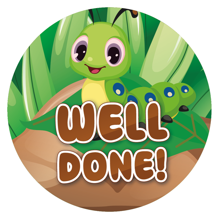 Happy Caterpillar Praise Words Reward Stickers