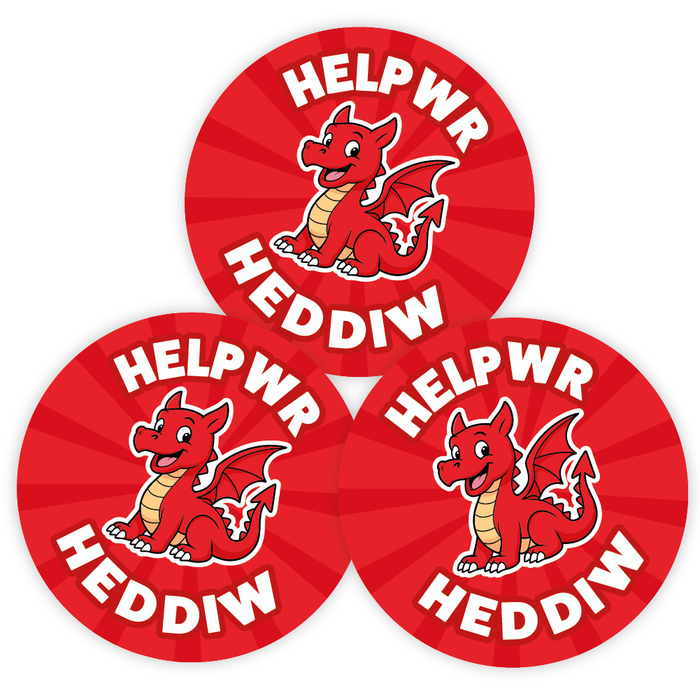 Helpwr Heddiw Welsh Dragon Reward Stickers