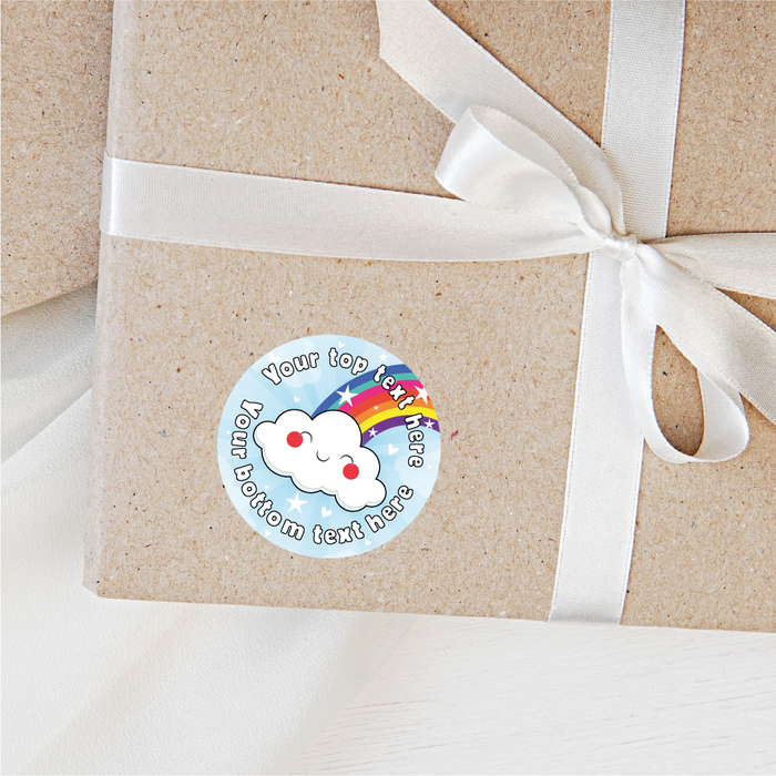 Personalised Rainbow Cloud Well Done Reward Stickers