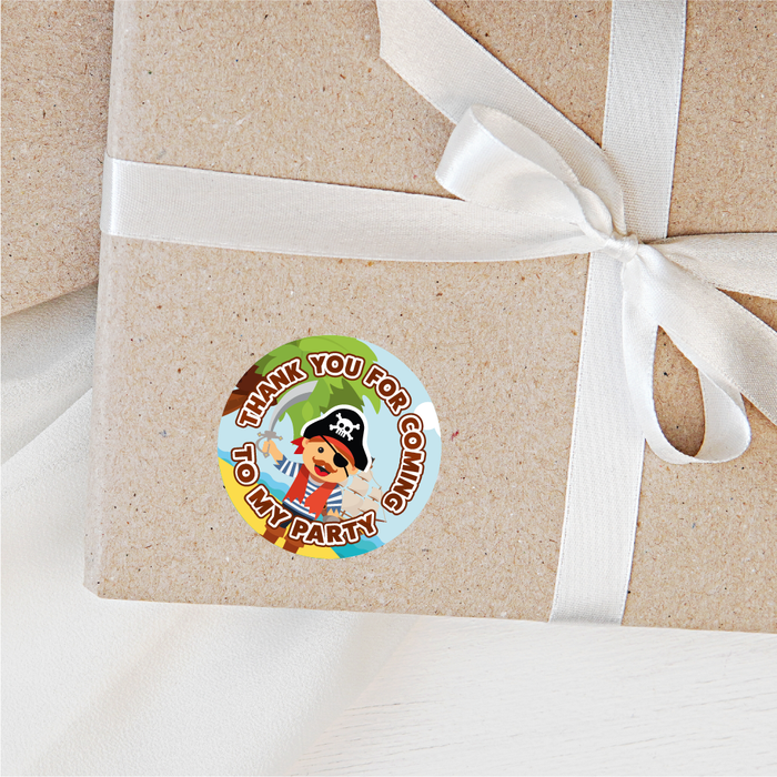 Pirate Thank You for Coming to My Party Stickers