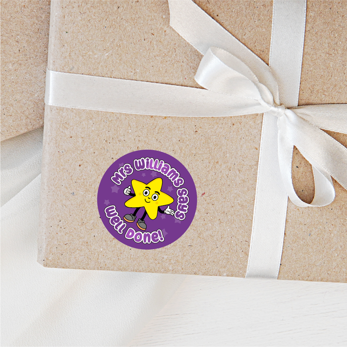 Personalised Well Done Superstar Reward Stickers