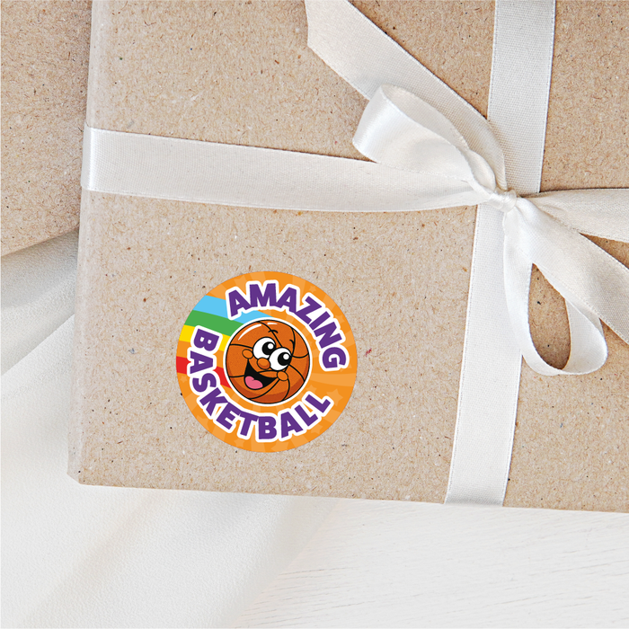 Smiling Basketball Reward Stickers