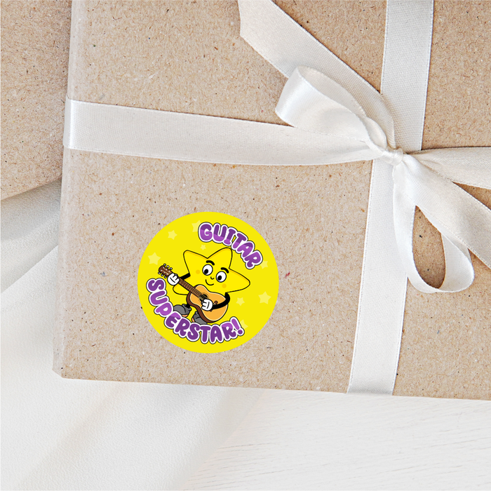 144 Guitar Superstar Reward Stickers 30mm Reward Stickers for Music Teachers