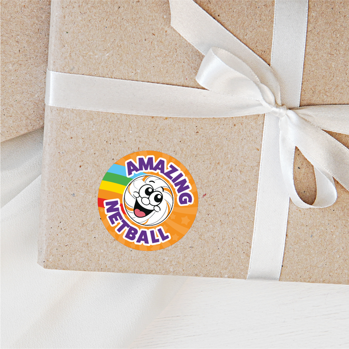 48 Smiling Netball Reward Stickers