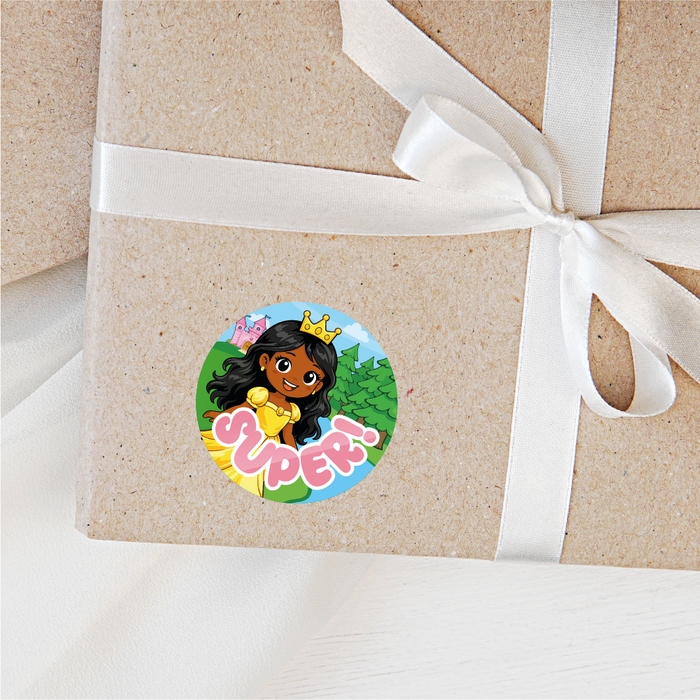 144 Princess Praise Words Reward Stickers for School Teachers, Parents and Nursery 30mm
