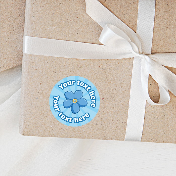 Personalised Forget me Not Stickers, Alzheimer's Dementia Flower