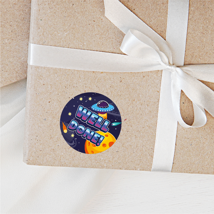 Happy Alien Praise Words Space Reward Stickers