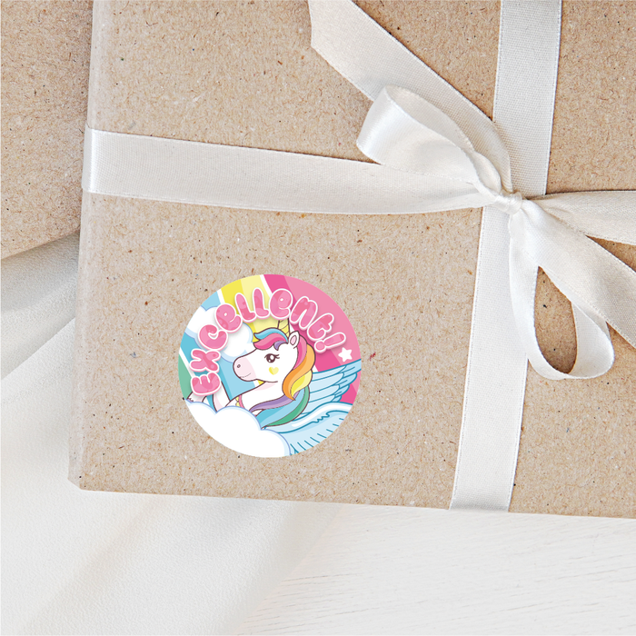 Rainbow Unicorn Praise Words Reward Stickers