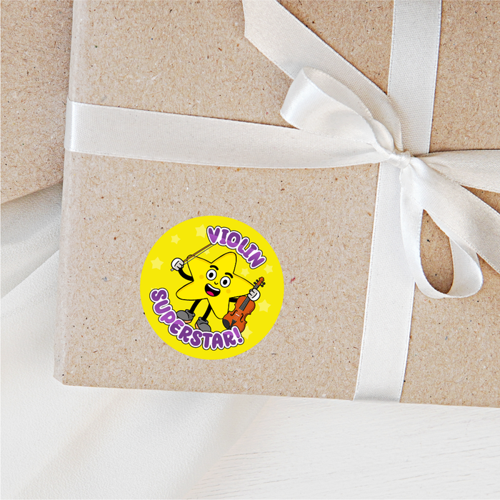 144 Violin Superstar Reward Stickers 30mm Reward Stickers for Music Teachers