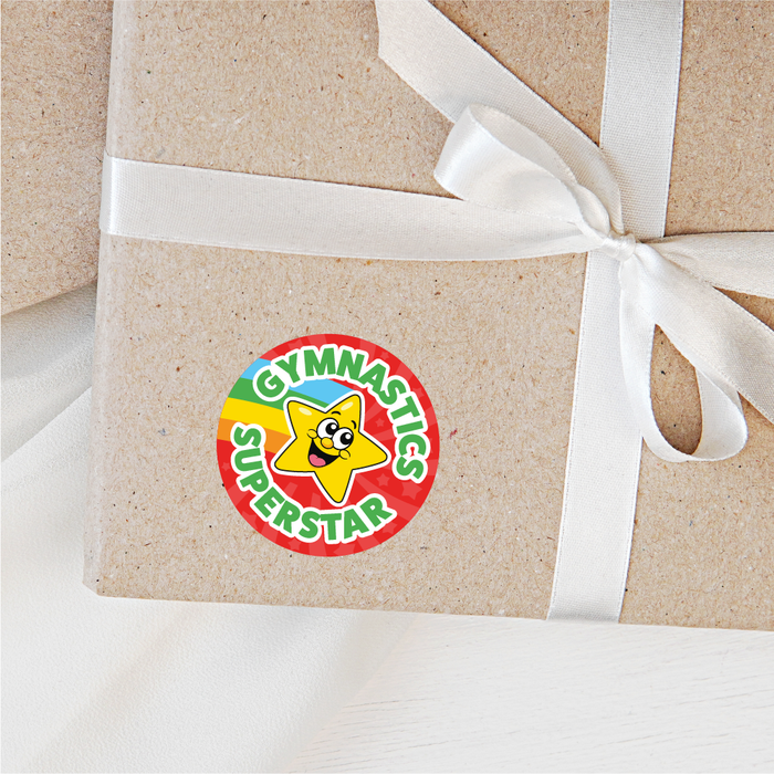 144 Gymnastics Superstar Rainbow Reward Stickers for Gymnastics Teachers and Coaches 30mm