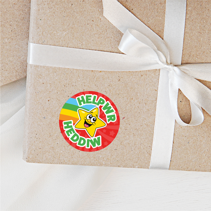 144 Helpwr Heddiw Superstar Rainbow Reward Stickers for School Teachers 30mm
