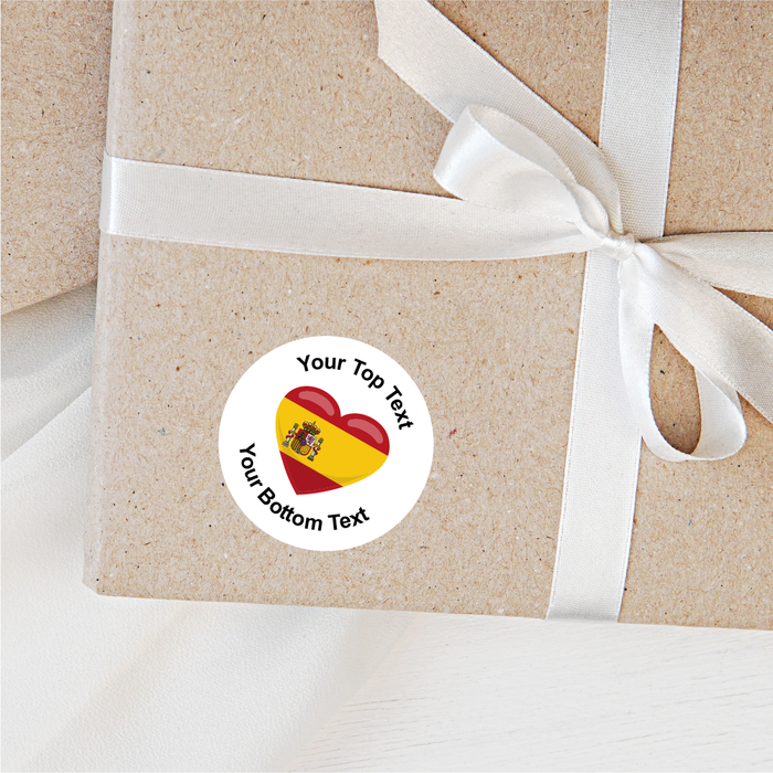 Personalised Spanish Flag Heart Reward Stickers