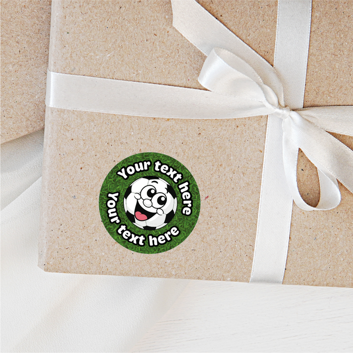 144 Personalised Smiling Football Reward Stickers