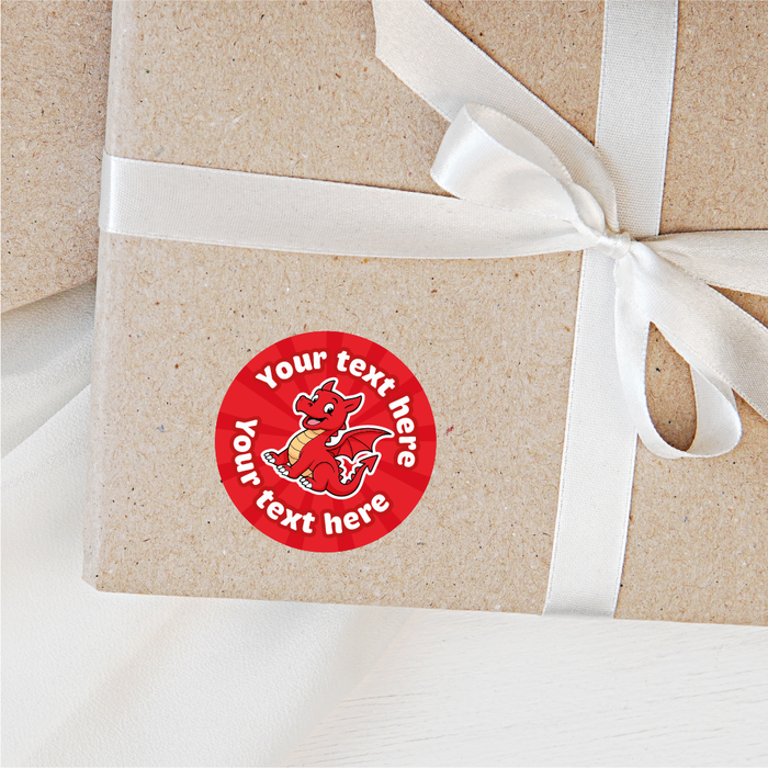 144 Personalised Welsh Dragon Reward Stickers