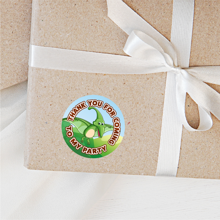 Dinosaur Thank You for Coming to My Party Stickers