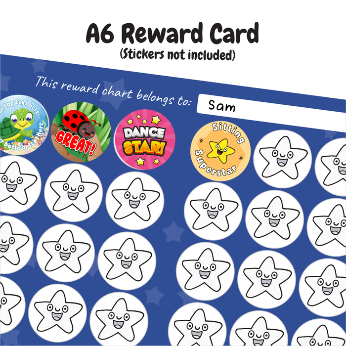 15 A6 Pocket Star Reward Charts For 30mm Stickers