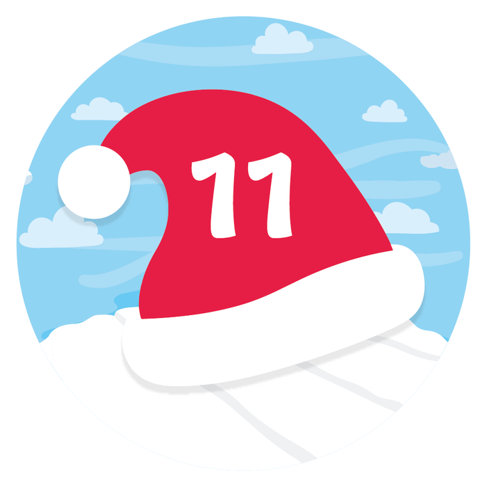 Christmas Hat Countdown Advent Number Stickers