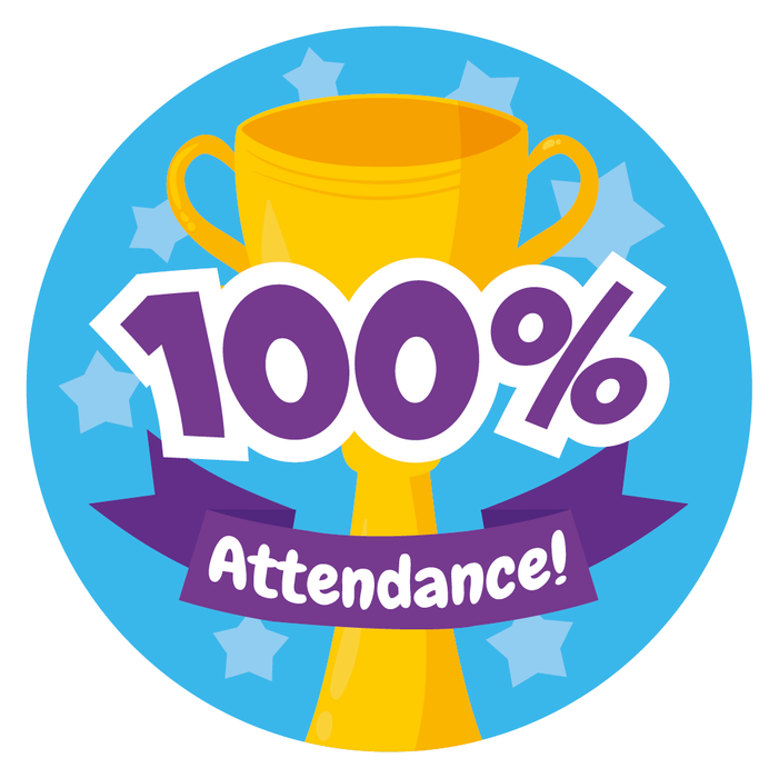 100% Attendance Reward Stickers