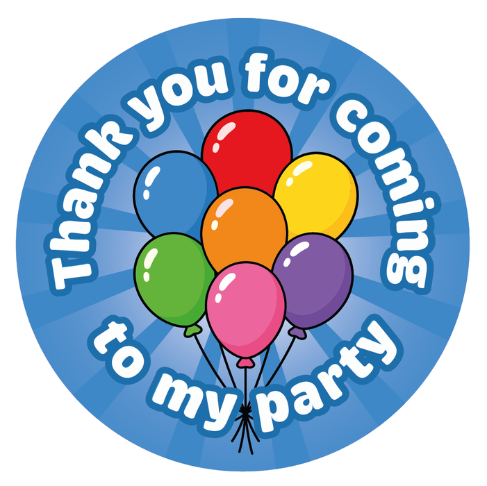 Thank You for Coming to My Party Balloon Stickers
