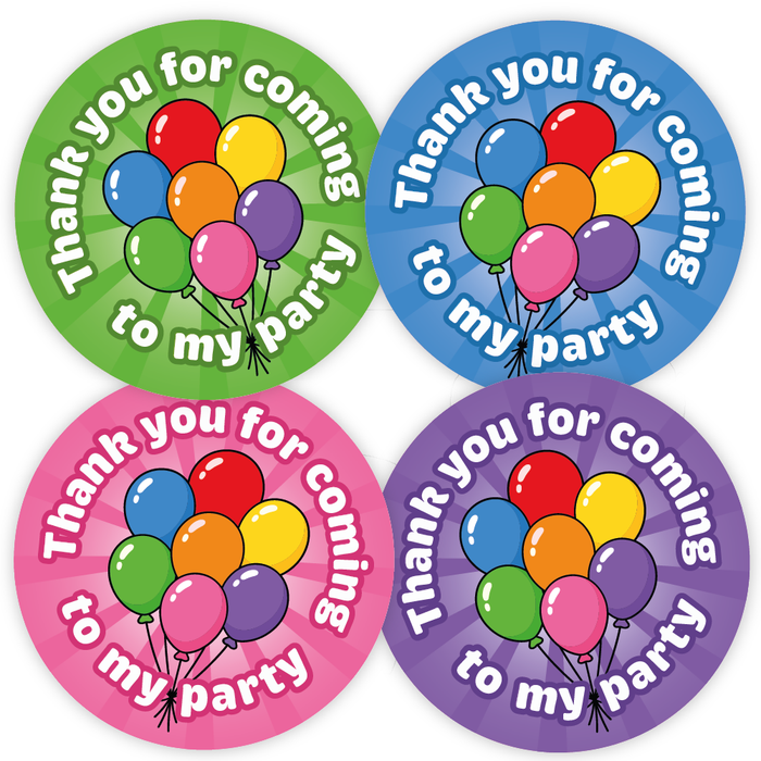 Thank You for Coming to My Party Balloon Stickers