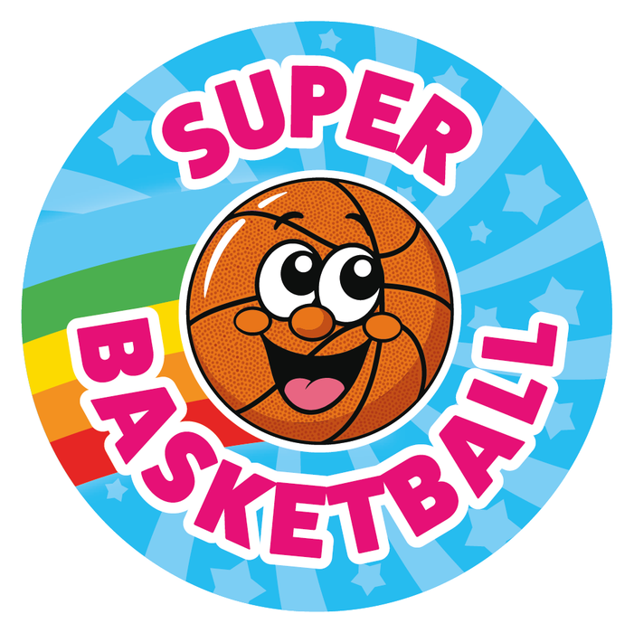 Smiling Basketball Reward Stickers