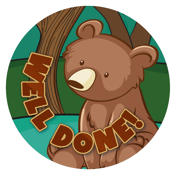 Cute Woodland Bear Praise Words Reward Stickers