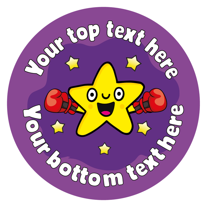 Personalised Boxing Star Reward Stickers