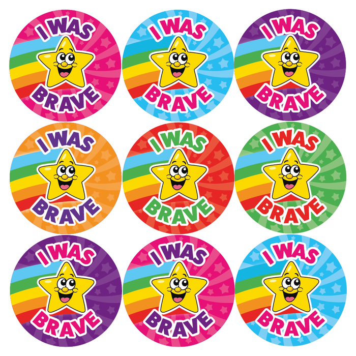 144 Bravery Superstar Rainbow Reward Stickers for School Teachers, Doctors and Nurses 30mm