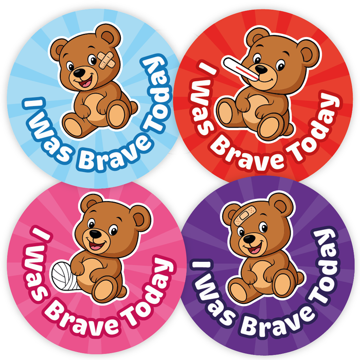 Teddy Bear Bravery Reward Stickers