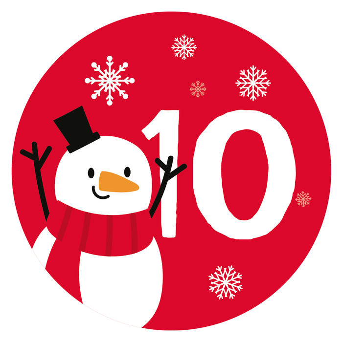 Christmas Countdown Advent Number Stickers