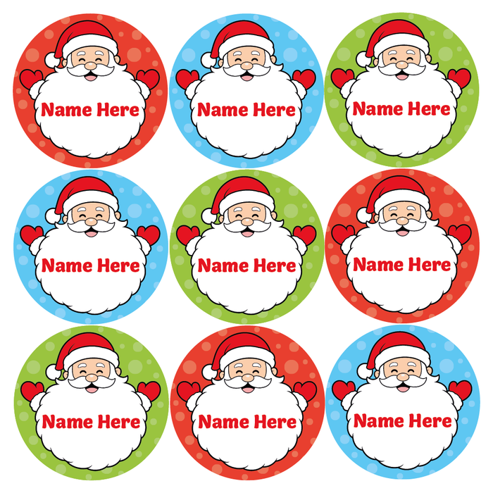 Personalised Santa Christmas Present Name Labels