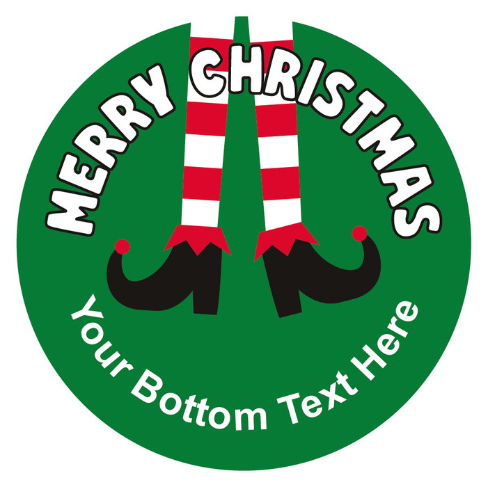 Personalised Elf Feet Merry Christmas Stickers