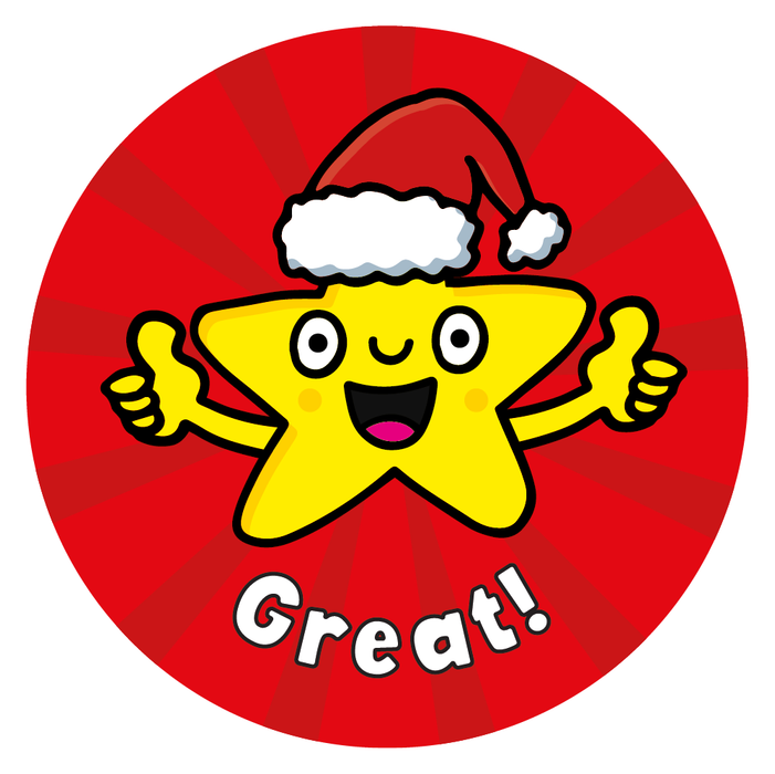 Christmas Star Praise Words Reward Stickers
