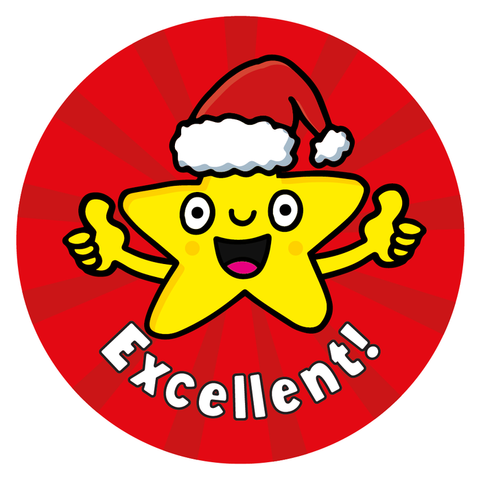 Christmas Star Praise Words Reward Stickers