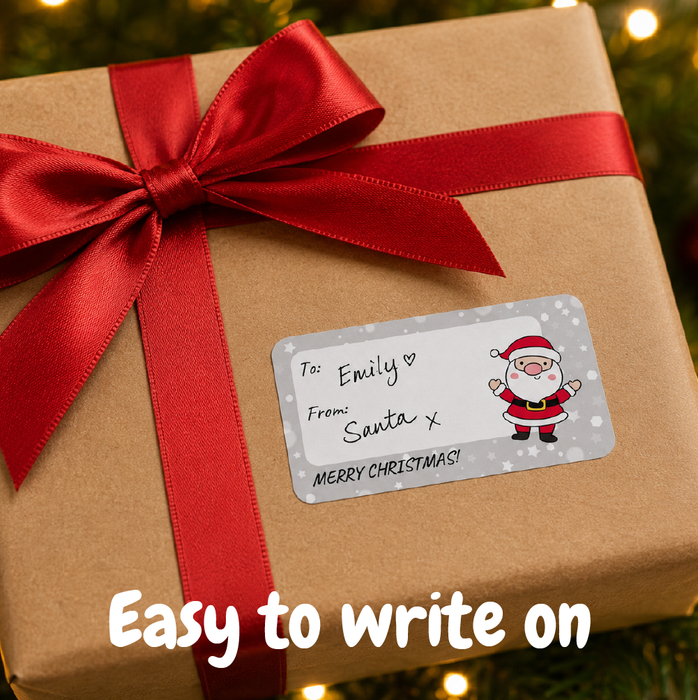 Cute Christmas Present Labels 60mm x 30mm, 72 Stickers