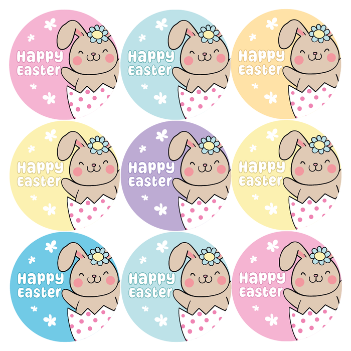 Cute Happy Easter Bunny Stickers