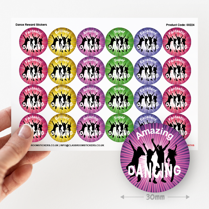 864 Dance Reward Stickers Value Pack (30mm)