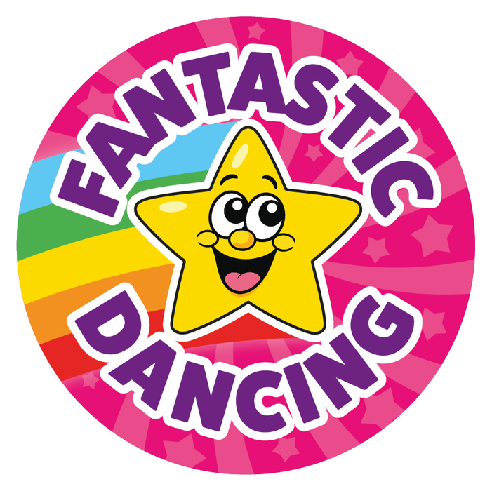 144 Dance Superstar Rainbow Reward Stickers for Dance Teachers and Coaches 30mm