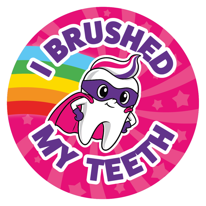 48 Super Teeth Brushing Reward Stickers