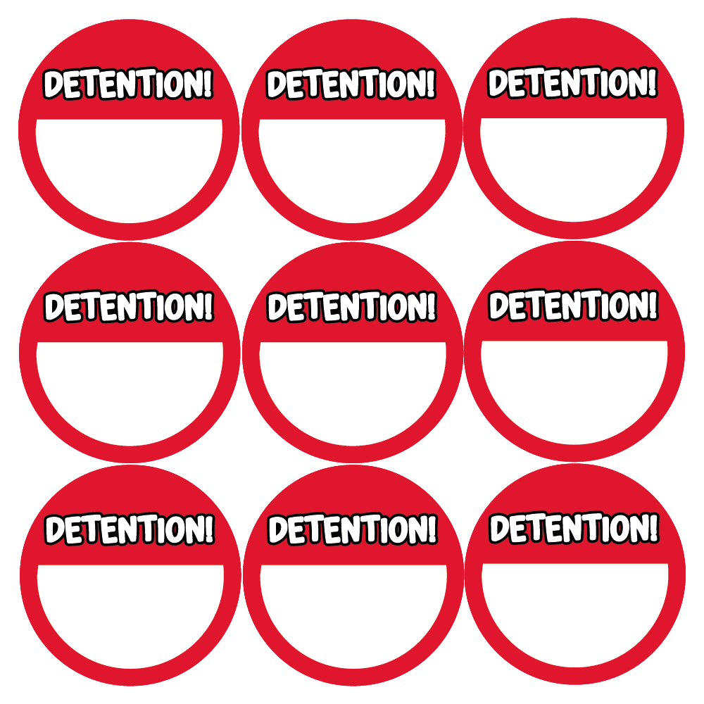 Detention Sticker School Detention Stickers — MyClassroom