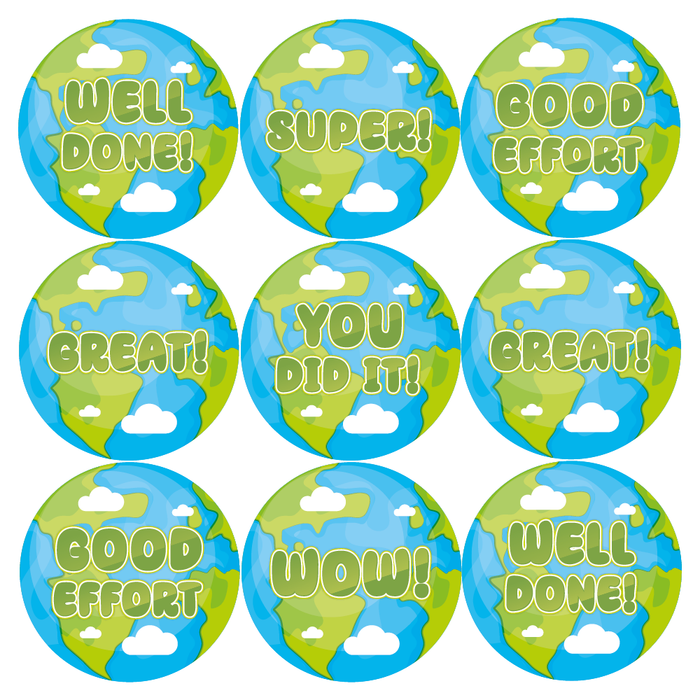 Earth Praise Words Reward Stickers