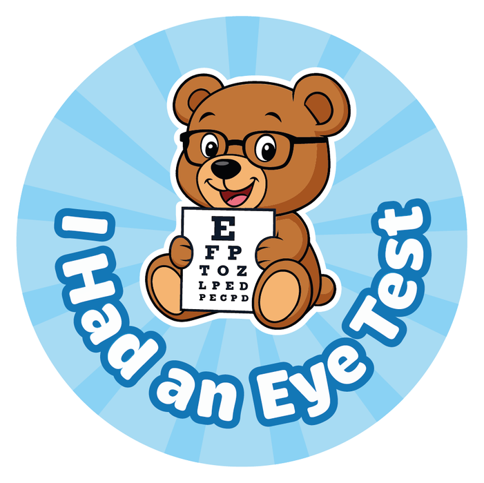 Teddy Bear Eye Test Reward Stickers